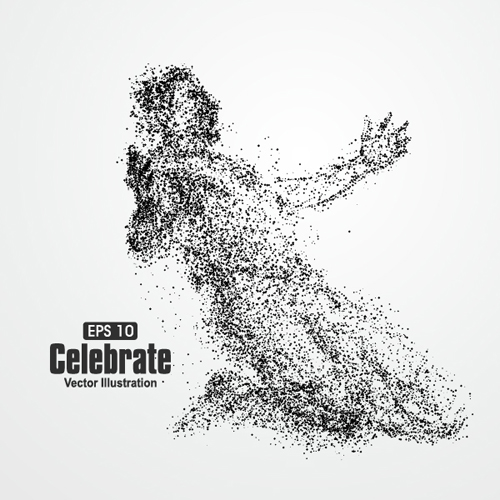 Particle composition athlete vector illustration 16 Particle composition athlete vector illustration 16