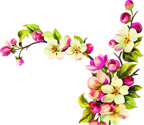 Realistic small flowers vector design Realistic small flowers vector design