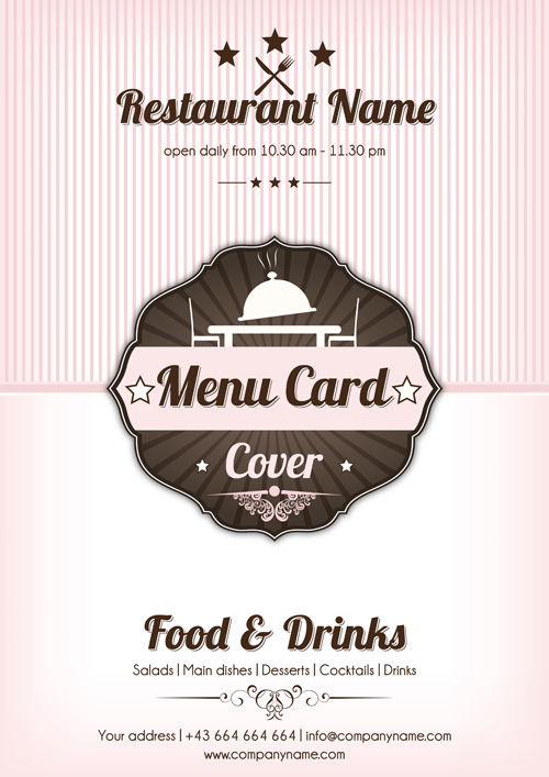 Retro style restaurant menu 
