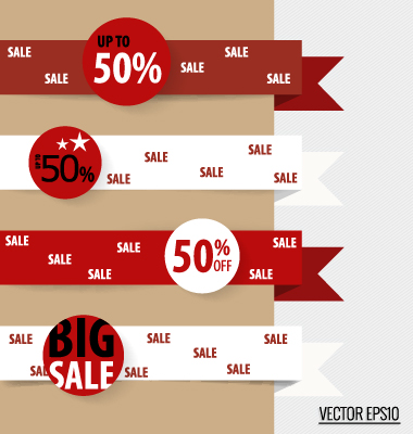 Sale ribbon banner paper vector 02 Sale ribbon banner paper vector 02