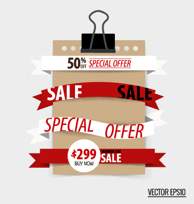 Sale ribbon banner paper vector 03 Sale ribbon banner paper vector 03