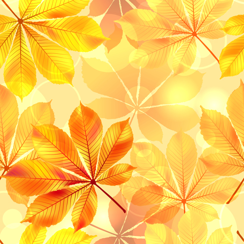 sunlight seamless pattern vector pattern autumn leaves 