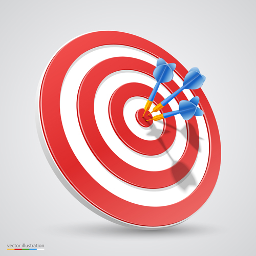 Target with darts vector illustration vector 02 Target with darts vector illustration vector 02