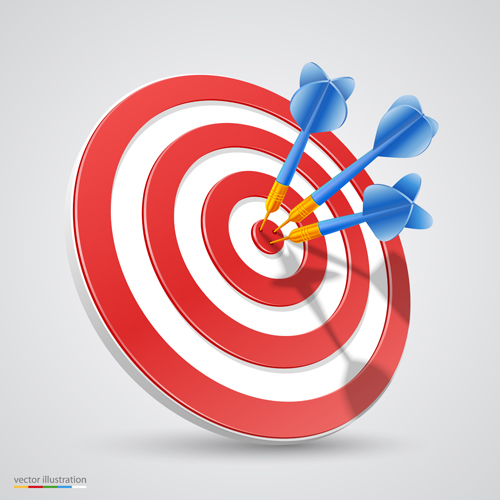 Target with darts vector illustration vector 04 Target with darts vector illustration vector 04