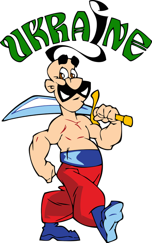Ukraine cartoon characters vector set 01 Ukraine cartoon characters vector set 01