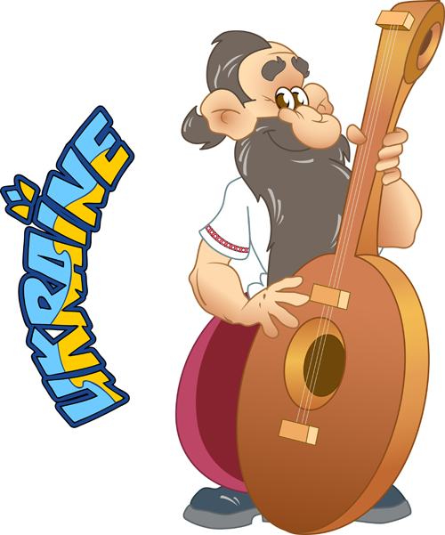 Ukraine cartoon characters vector set 02 Ukraine cartoon characters vector set 02
