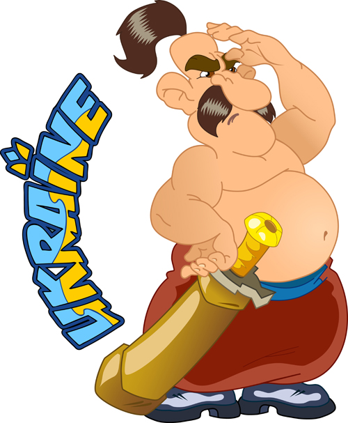 Ukraine cartoon characters vector set 06 Ukraine cartoon characters vector set 06