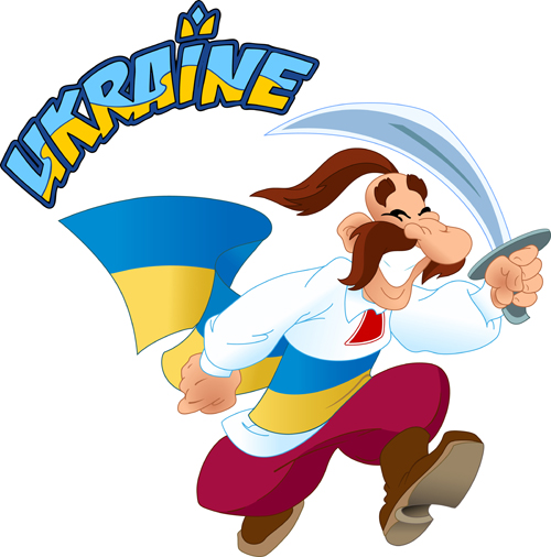 Ukraine cartoon characters vector set 07 Ukraine cartoon characters vector set 07