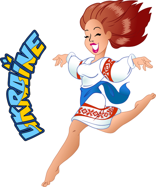 Ukraine cartoon characters vector set 08 Ukraine cartoon characters vector set 08