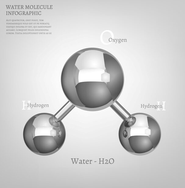 Water molecule infographics creative vectors set 07 Water molecule infographics creative vectors set 07