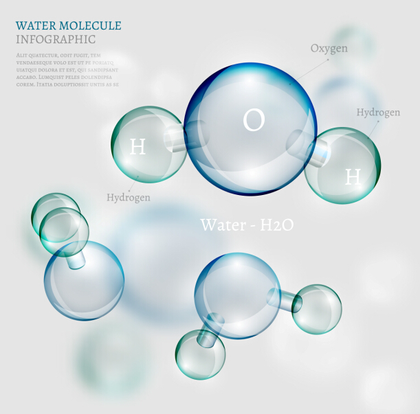 water molecule infographics 