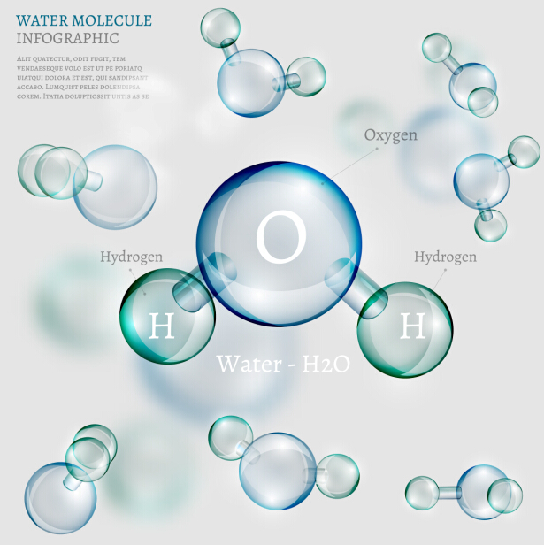 Water molecule infographics creative vectors set 14 Water molecule infographics creative vectors set 14