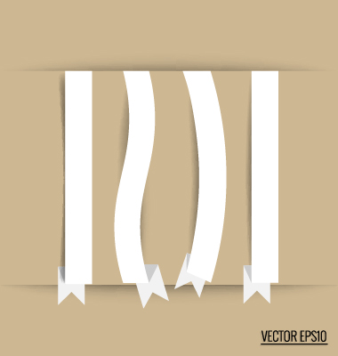 White paper ribbon vector material White paper ribbon vector material