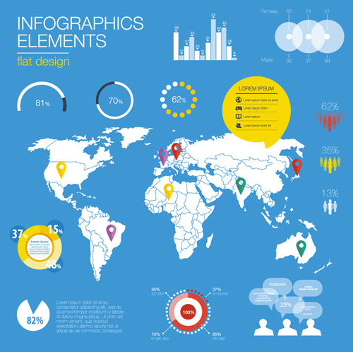 World map with infographics creative vector 03 World map with infographics creative vector 03