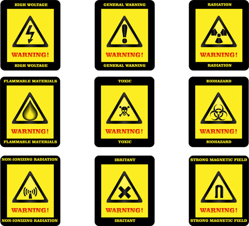 Yellow with black warning sign vector 01 Yellow with black warning sign vector 01