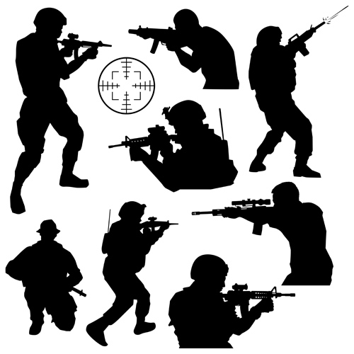 soldiers silhouettes vector set 01 soldiers silhouettes vector set 01