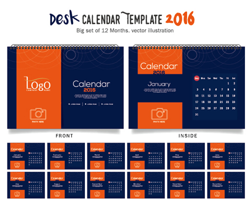 2016 New year desk calendar vector material 24 2016 New year desk calendar vector material 24