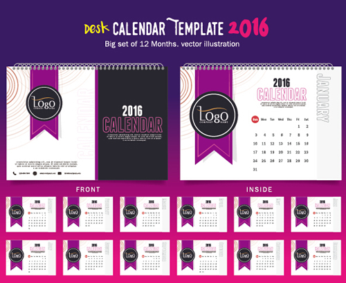 2016 New year desk calendar vector material 25 2016 New year desk calendar vector material 25