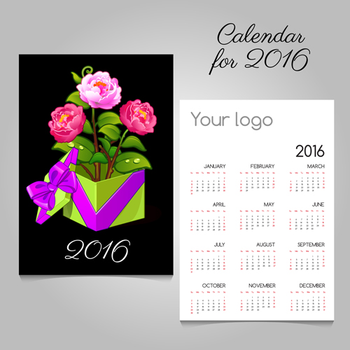 2016 calendars with christmas cards vector set 06 2016 calendars with christmas cards vector set 06