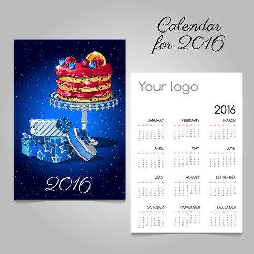 2016 calendars with christmas cards vector set 08 2016 calendars with christmas cards vector set 08