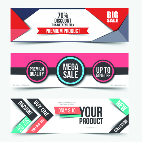 Big sale business web banners vectors 02
