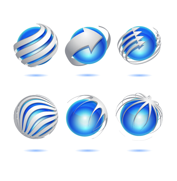 Blue spherical logos vectors Blue spherical logos vectors