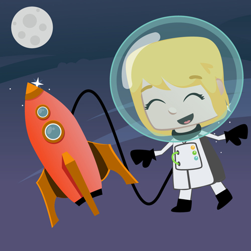 space outer cartoon astronauts 