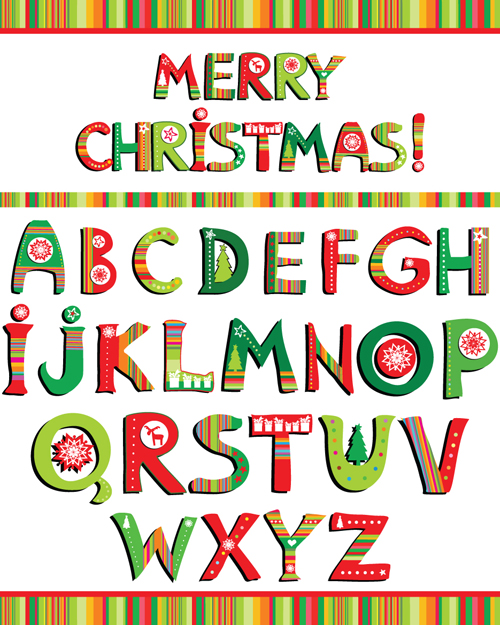 letters design christmas alphabet 