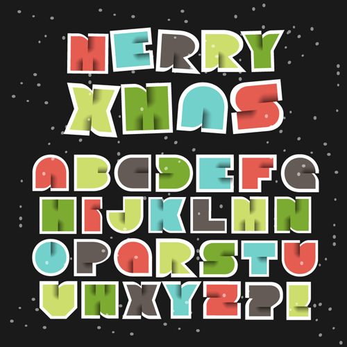 letters design christmas alphabet 