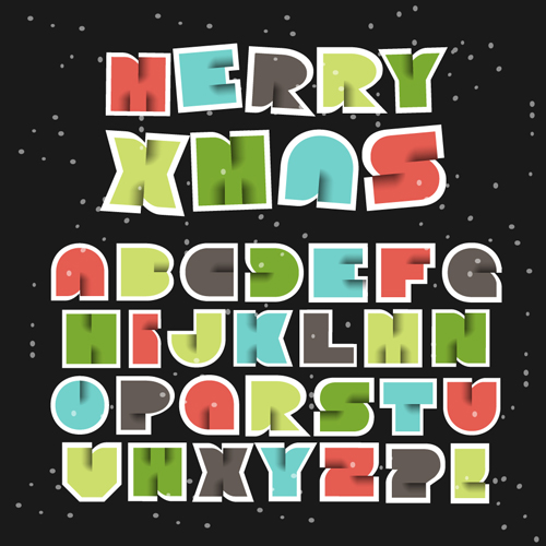 Christmas alphabet letters design vector set 03 Christmas alphabet letters design vector set 03