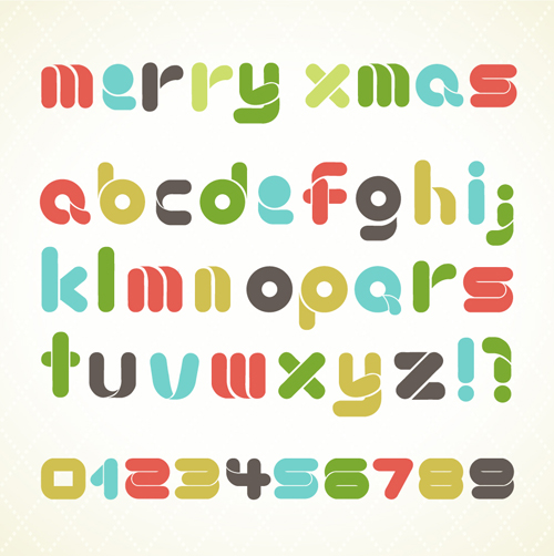 Christmas alphabet letters design vector set 04 Christmas alphabet letters design vector set 04