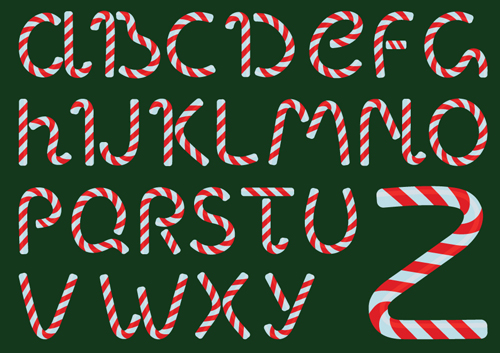 Christmas alphabet letters design vector set 05 Christmas alphabet letters design vector set 05