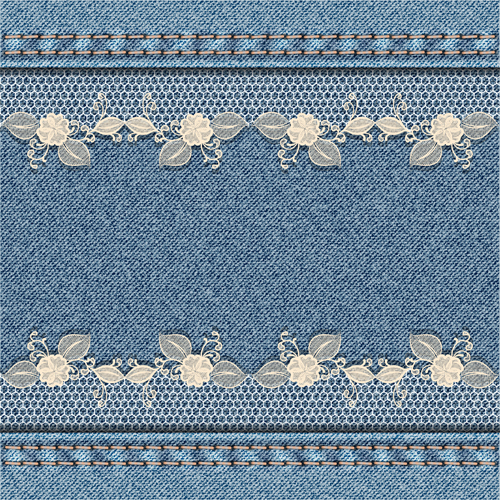 Denim with lace vector background Denim with lace vector background