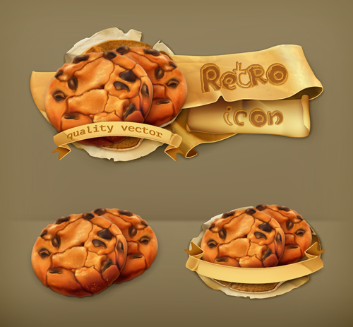 Dessert food retro labels vector material 03 Dessert food retro labels vector material 03