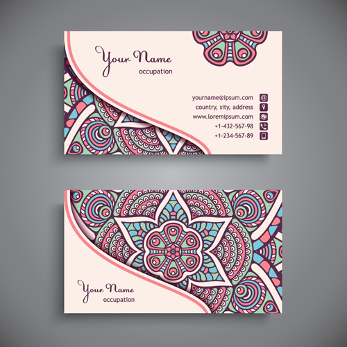 Ethnic decorative elements business card vector 11 Ethnic decorative elements business card vector 11