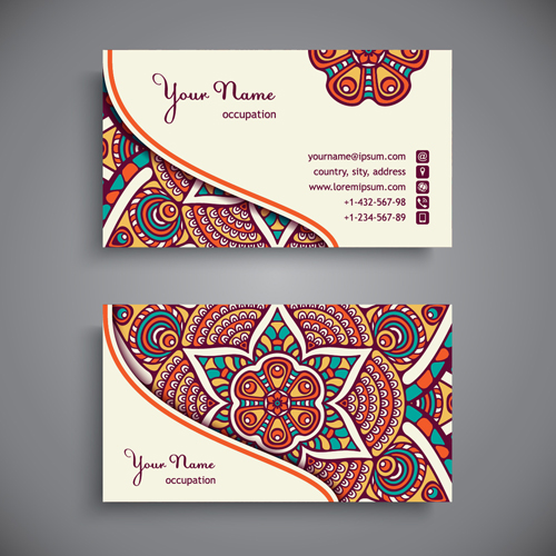 Ethnic decorative elements business card vector 12 Ethnic decorative elements business card vector 12