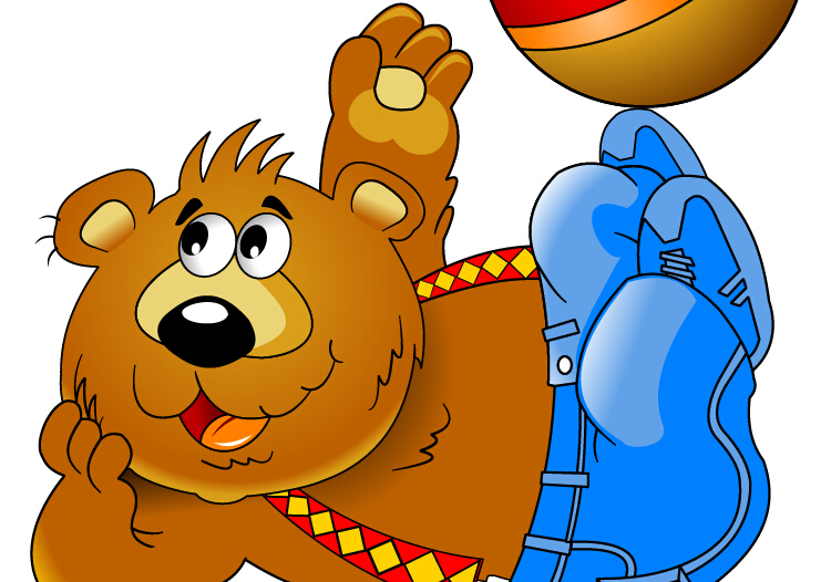 Funny bear with ball vecor Funny bear with ball vecor
