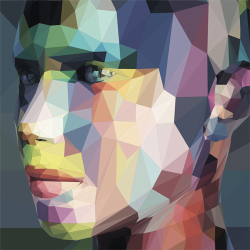 Geometric polygon portrait vector material 01