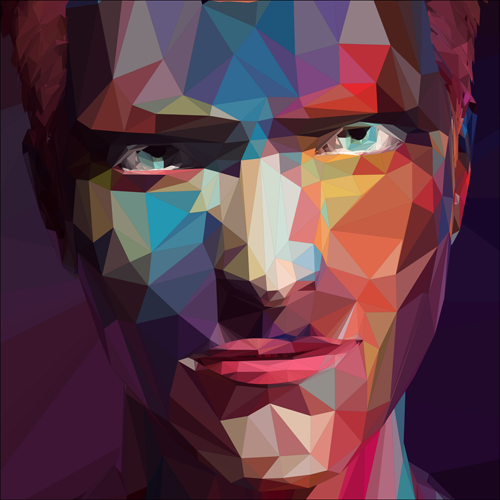 Geometric polygon portrait vector material 02 Geometric polygon portrait vector material 02