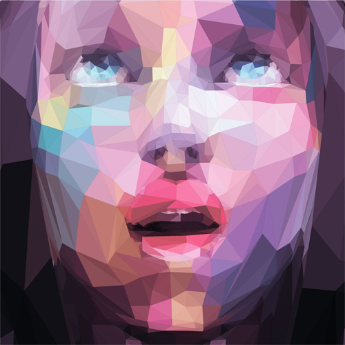 Geometric polygon portrait vector material 03