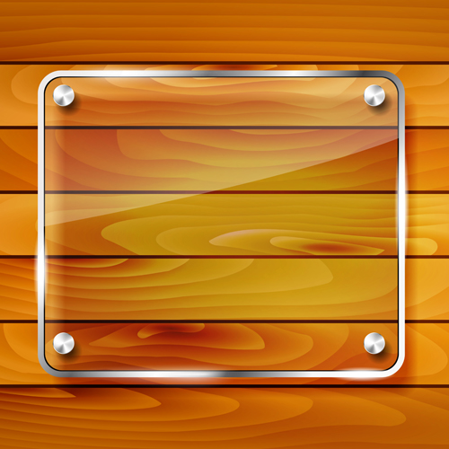 Glass frame with wood textures background vector 03 Glass frame with wood textures background vector 03