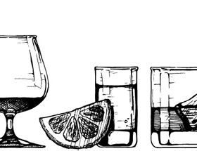 Hand drawn cocktail vintage vector 02 Hand drawn cocktail vintage vector 02