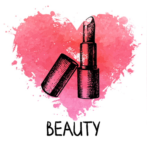 Heart with lipstick vector material 03 Heart with lipstick vector material 03