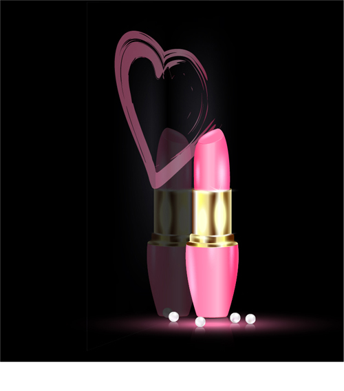 Heart with lipstick vector material 04 Heart with lipstick vector material 04