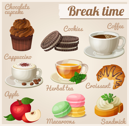Huge collection of various food icons vector 06