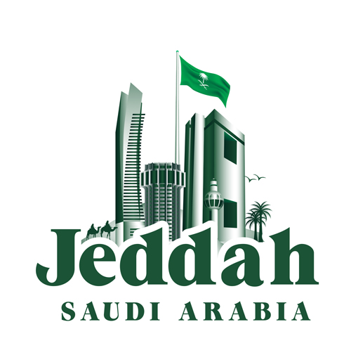 Jeddah famous buildings vector 02