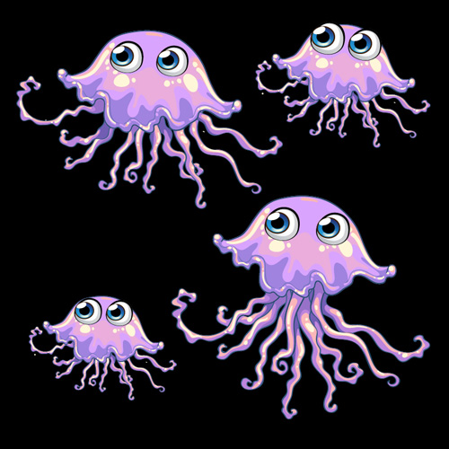 jellyfish character catoon  