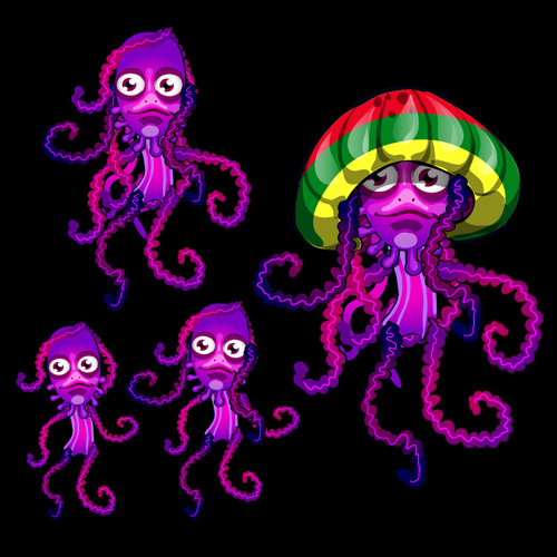 jellyfish character catoon 