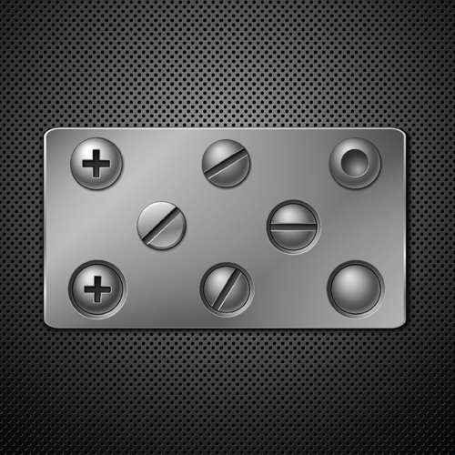 Metallic backgrounds with screws vector 01 Metallic backgrounds with screws vector 01