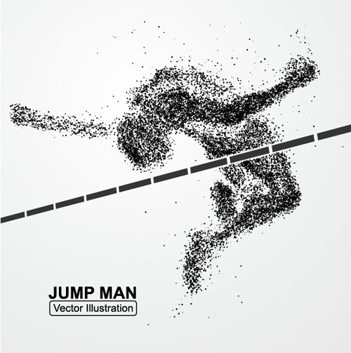 Particle composition athlete vector illustration 05 Particle composition athlete vector illustration 05